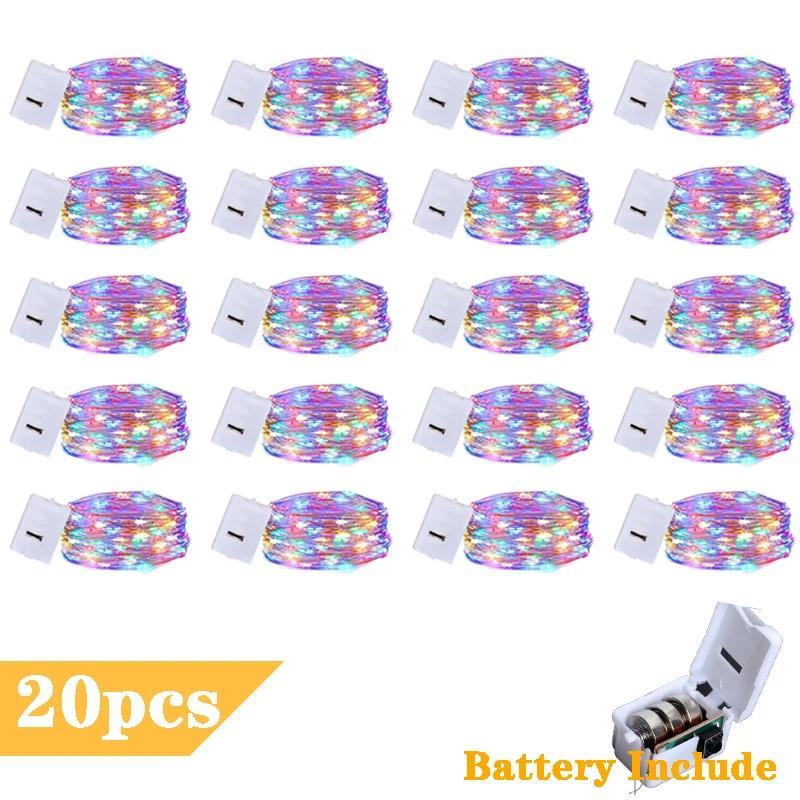 20 Pack String Fairy Lights 30Led 3M Silver Copper Wire Battery Powered Decorations Lights For Wedding Party Christmas Decor