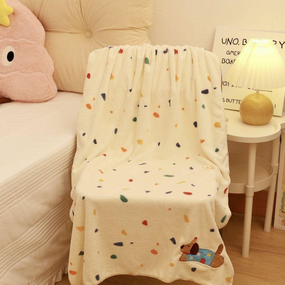 Quick Dry Soft Towel Set Cartoon Puppy Hair Drying Towel Coral Fleece Bath Towel  Bathroom