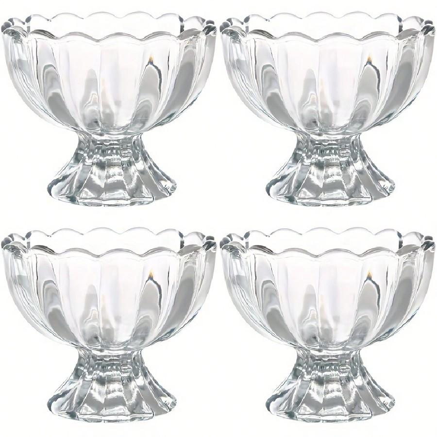 Dessert Glass Cup Ice Cream Pudding Dessert Transparent Mugs Perfect Kitchen Accessories for Ice Cream Fruit Juice Salad