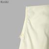 ZANZEA Abito da Donna Casual Elegante Senza Maniche a Collo Reversibile Monocolore