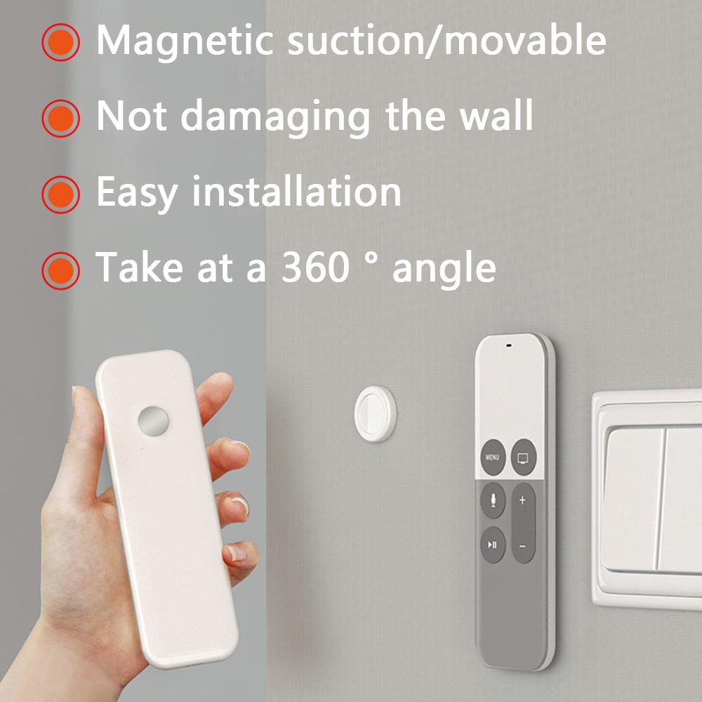 2 Stück Runder Magnet+Kunststoff Fernbedienungshalter Wandmontage Hängehaken Magnetische Matte