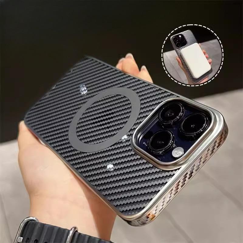 Magnetic Suction Suitable for Apple 16promax Mobile Phone Case IPhone 15 Transparent All Inclusive Hard Set 14 Sets