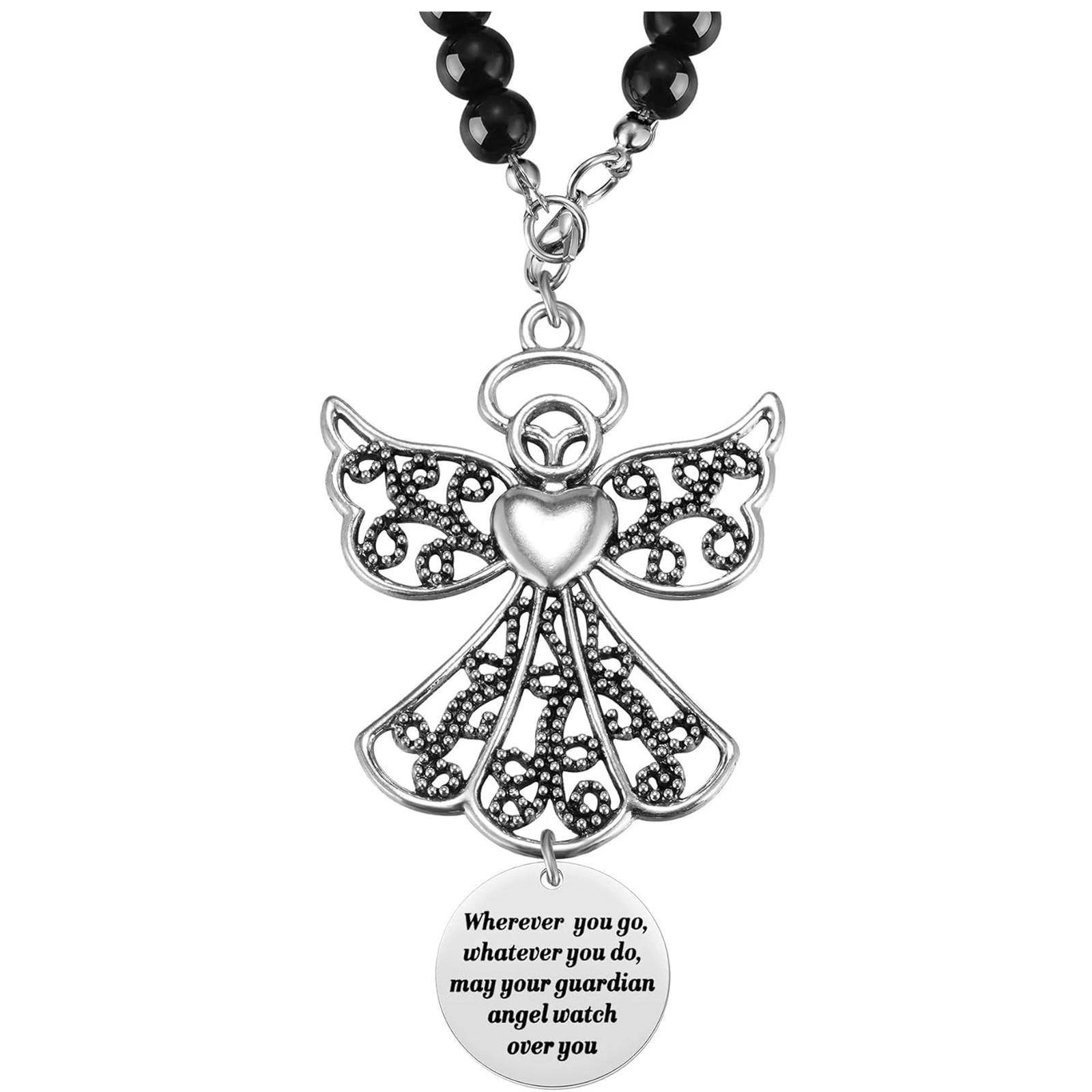 

Автомобильный оберег «Ангел», Где бы ты ни был, ангел присматривает за тобой, Автомобильный оберег для зеркала заднего вида, Подвеска на зеркало автомобиля One Size