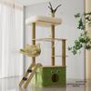 Solid Wood Multi-Layer Cat Tree with Bed & Sisal Toys