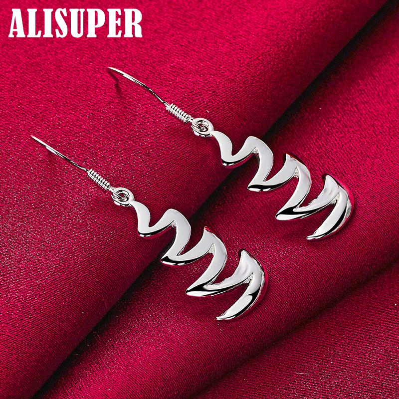 925 Sterling Silver Crescent Drop Earrings Jewelry