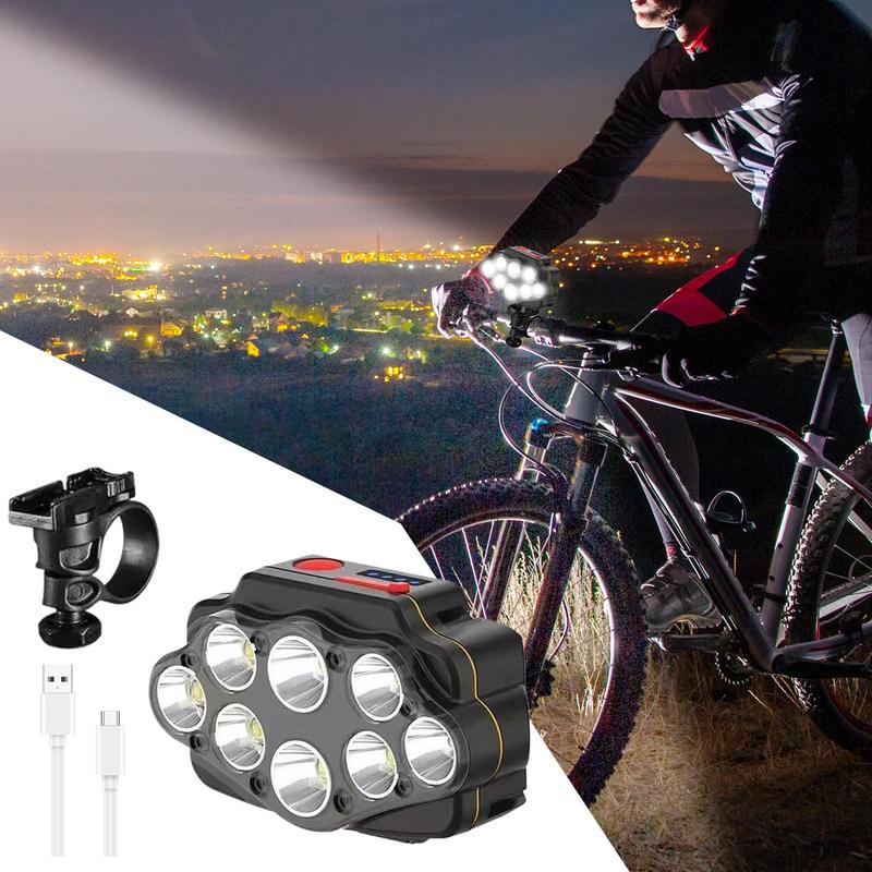 USB Cycle Headlight Super Bright LED Cycle Headlight Front Light 360 Rotatable Cycle Light With 8 Lights Waterproof Cycle