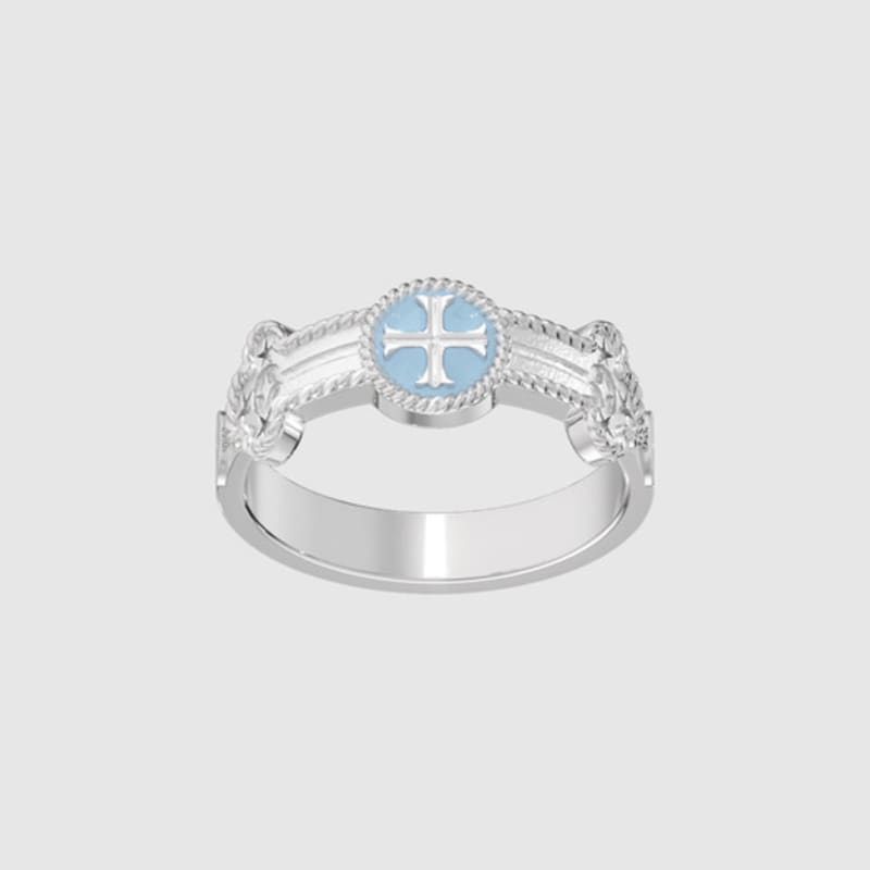 MUSEE.ART Cross rosary couple ring(women)