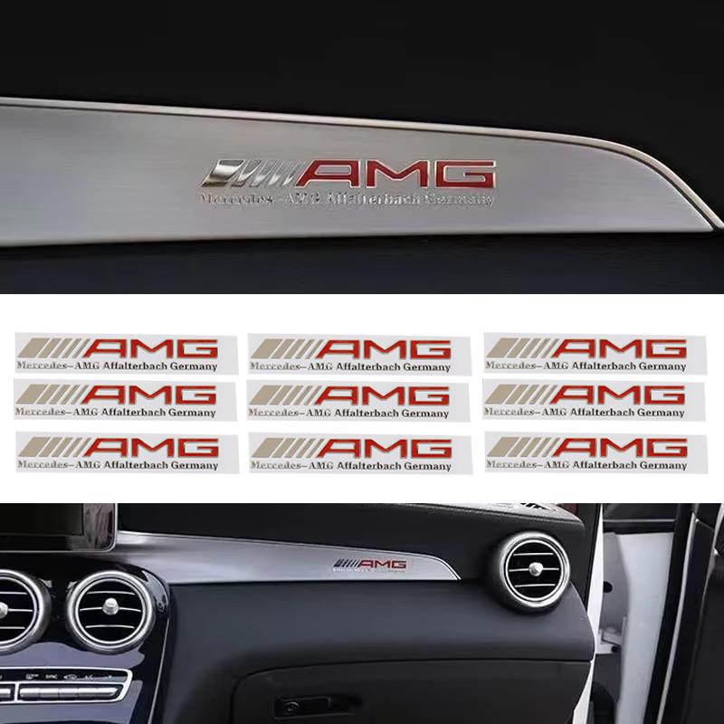 For Mercedes benz AMG W204 W203 W205 W124 W221 W213 W212 3D Metal Car Body Window Dashboard Panel Decor Emblem Interior Stickers