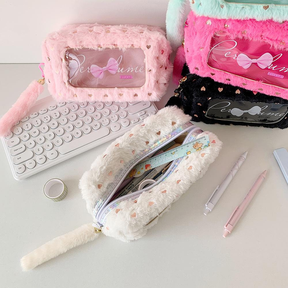 Bowknot Y2K Bow Stationery Bag Desktop Storage Bow Pencil Pouch Korean Style Pencil Case  School