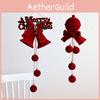 Bell Tree Christmas Decor Red Velvet Material Festive Home Window Embellishments