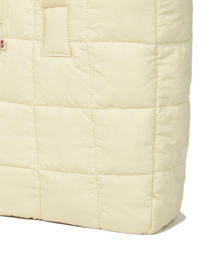 Covernat Woman Clover Heart Quilted Big Tote Bag Ivory