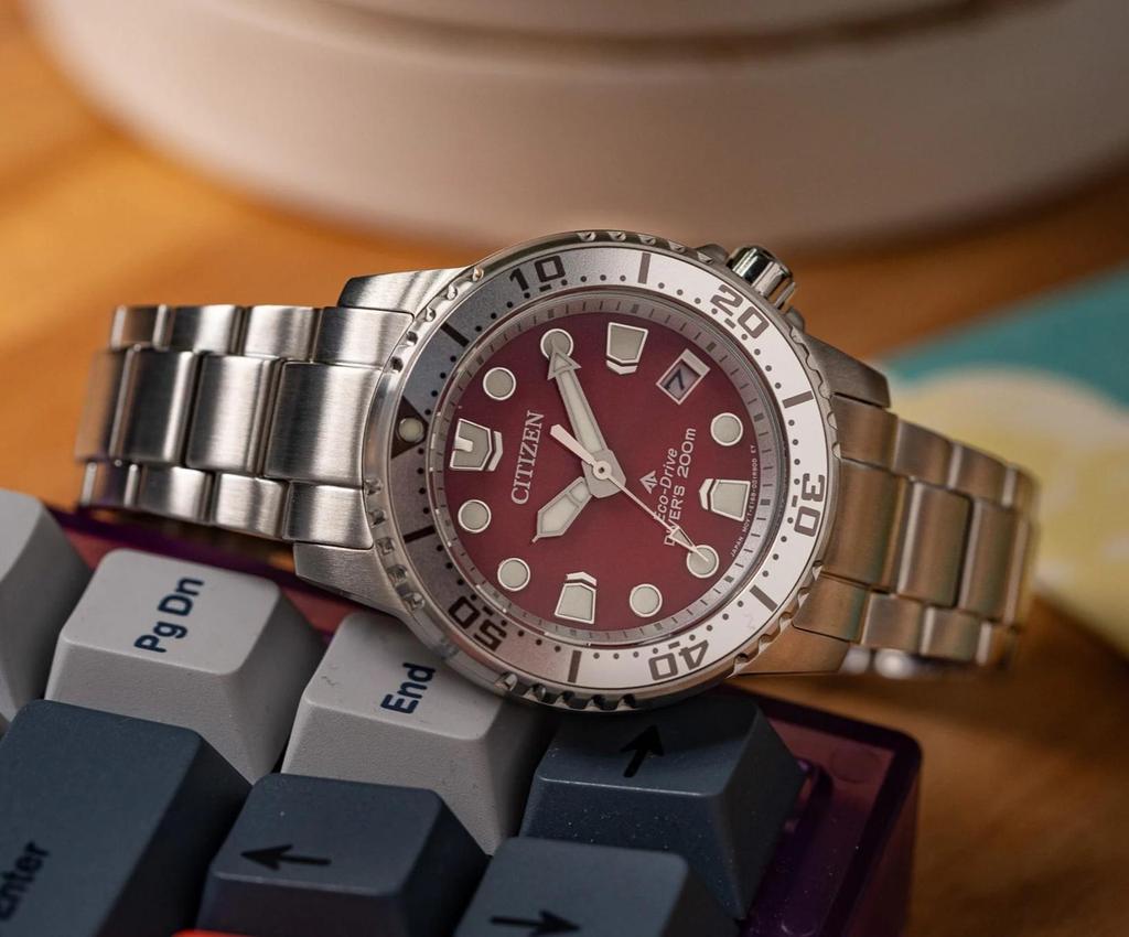 Citizen Promaster Marine 37mm Red Dial Lady's Watch EO2027-50Z