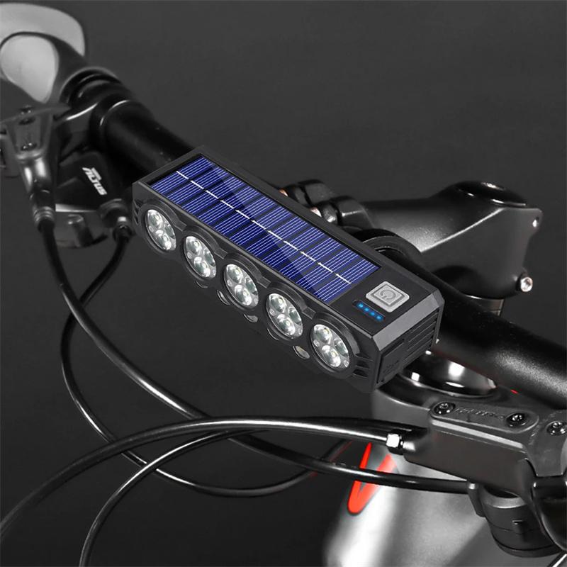 20 LED Fahrradlicht Vorne USB-Aufladung Fahrradlicht Radsportlampe Wasserdichtes Fahrradscheinwerfer Fahrlicht Nebelscheinwerfer Fahrradklingel Licht