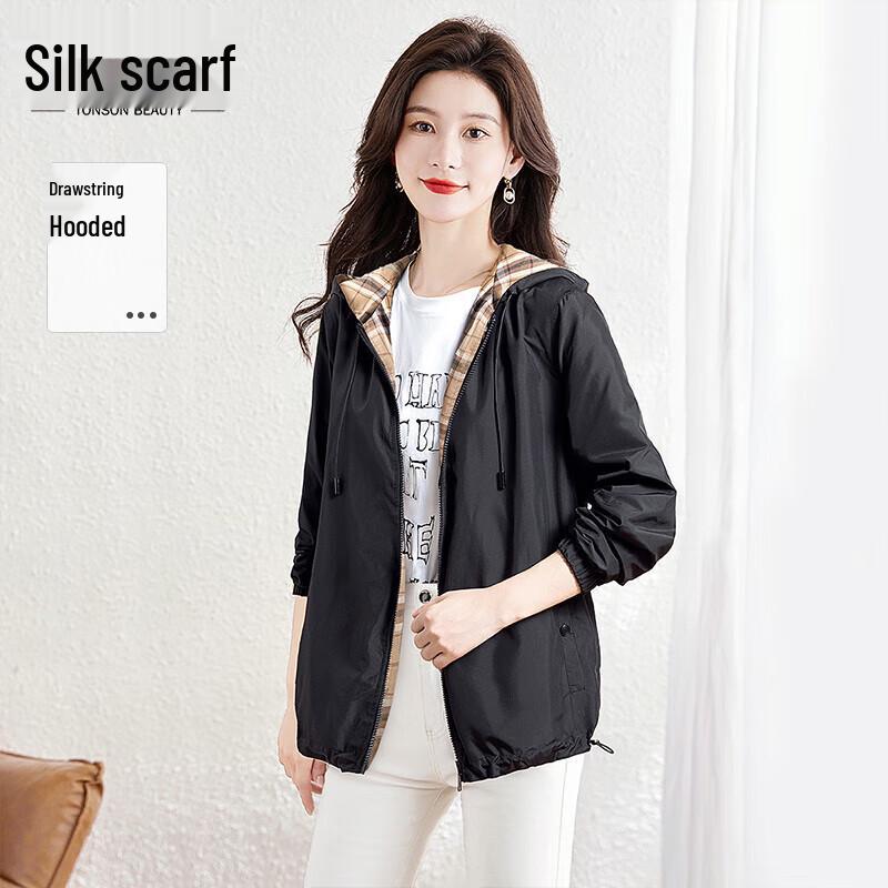 

Sibaisha Women s Loose Casual Hooded Zipper Jacket M