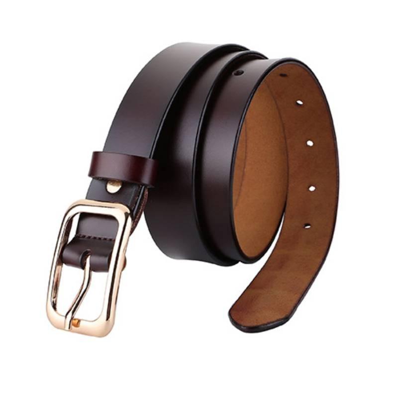 Twolayer Cowhide Womens Casual Belt With Square Buckle For Daily Fashion And Jeans