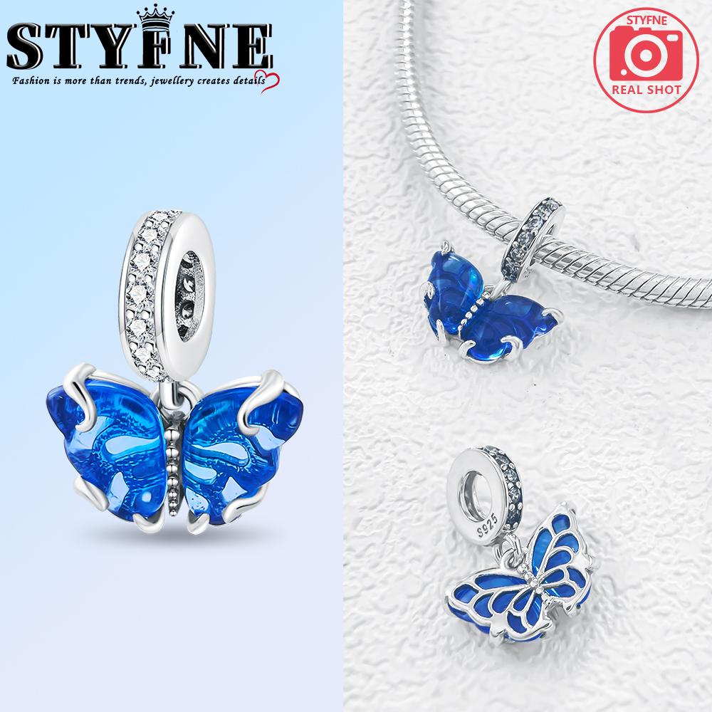 

Authentic copper Big Lucky Elephant Necklaces Set Gradient Blue Glass Charm Bead Charms Compatible With Do It Yourself Bracelets Womens Jewellery
