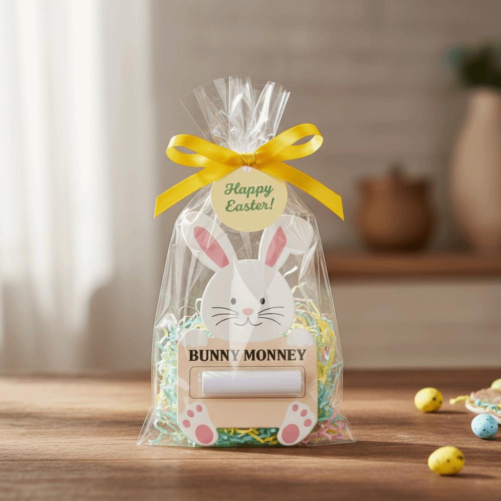 6PCS/SET Cartoon Easter Cash Holder Portable Decorative Bunny Banknote Card Funny Paper Banknote Ornament Easter Celebration