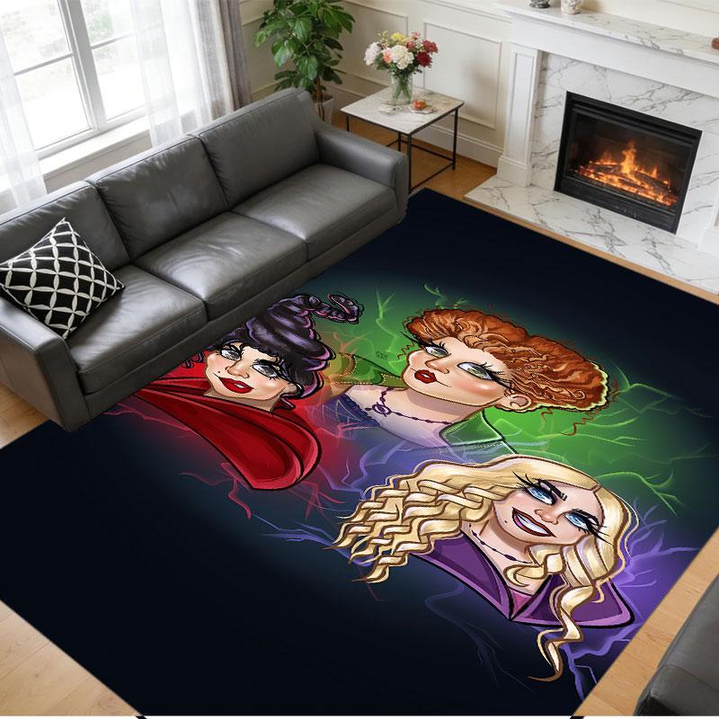 Crystal Velvet Rug Soft Non Slip Indoor Floor Mat Home DecorHocus Pocus Sanderson Sisters
