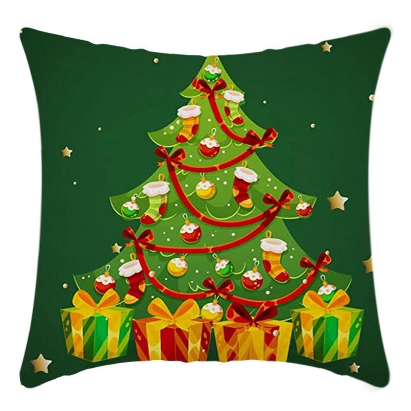 New Christmas Santa Claus Pillowcase Home Sofa Cushion Car Cushion Cartoon Christmas Pillowcase