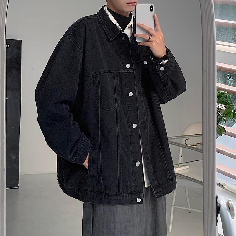 Mud Yellow Denim Jacket for Boys In Spring and Autumn New Trendy Street Loose American Casual Jacket