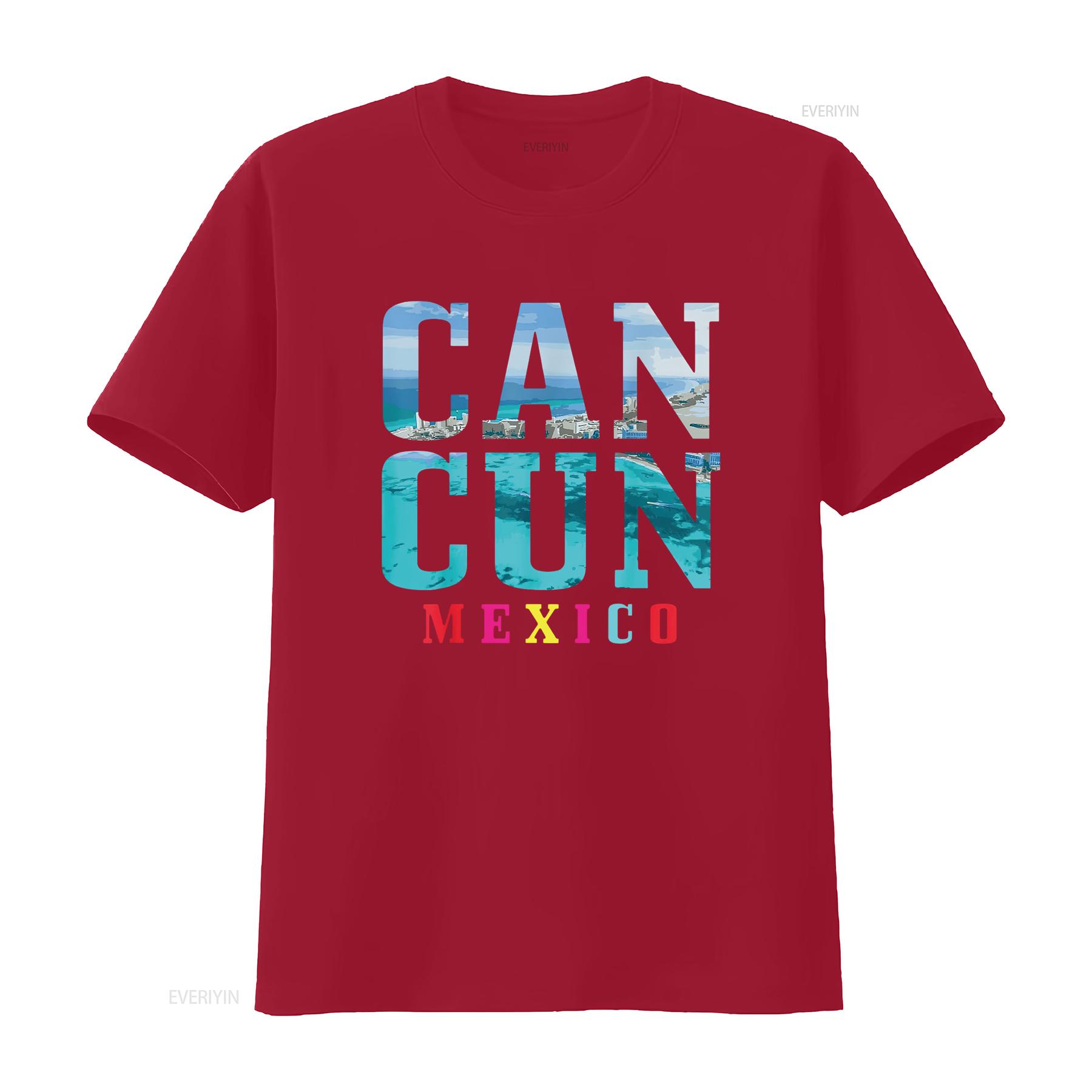 Womens Cancun Mexico Beach Summer Vacation Souvenir T Shirt vintage Washed Stretched graphic Soft Slightly Unisex Breathable S