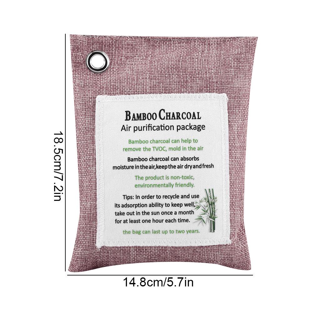 8 Couleurs   Sac Purifiant Charbon Actif Bambou Purificateur d'Odeur Désodorisant Voiture Gris