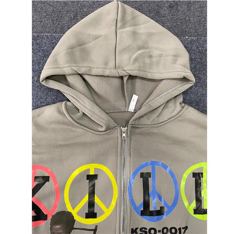 Spring and Autumn Y2K Fashion Loose Zipper Hoodie Street Harajuku Wild Cartoon Letter Printed Coat