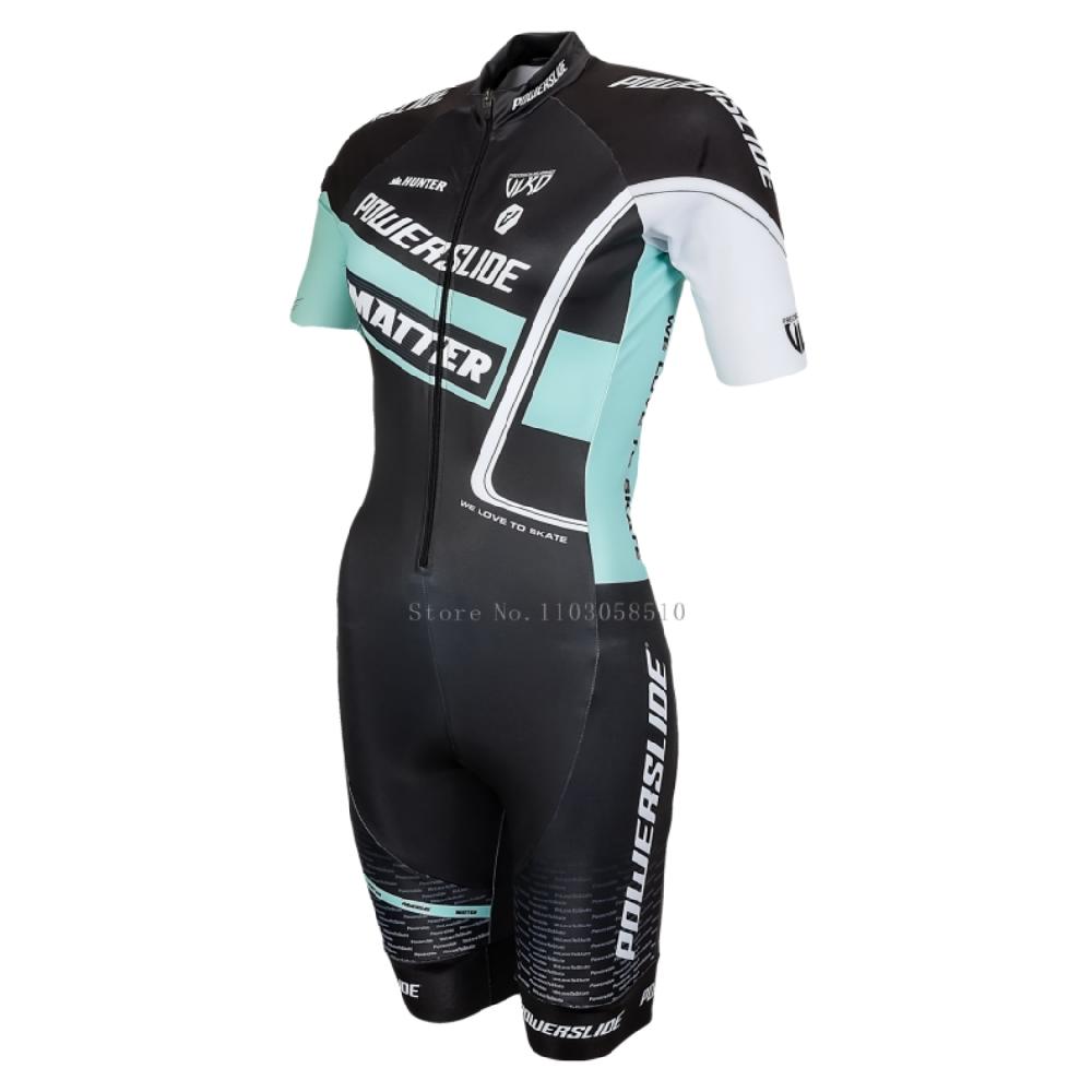 Powerslide Skating Short Sleeve Speed Skating Suit Kids Practice Training Inline Speed Skating Aldult Triathlon Race Clothing