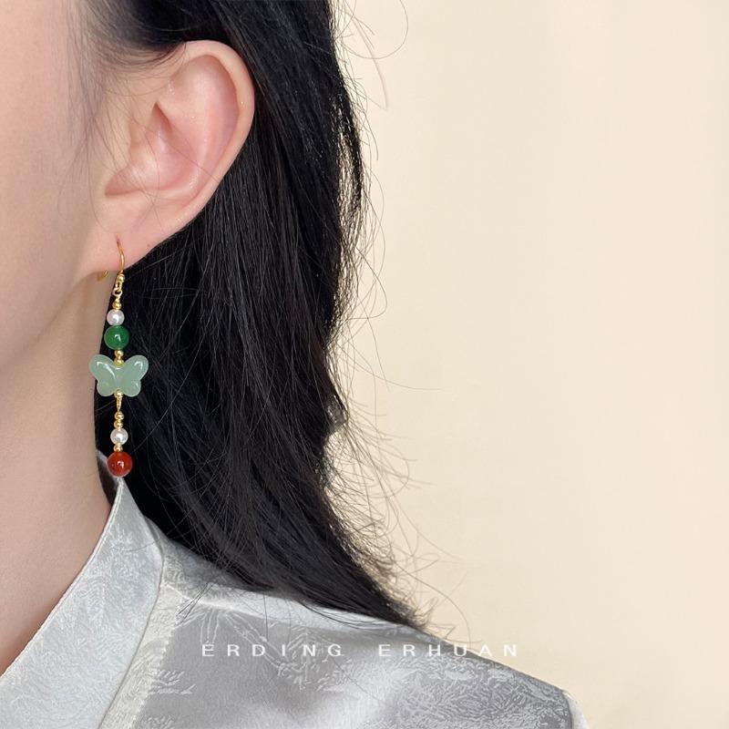 New Chinese-style Handmade Design - Retro Court-style Hanfu Accessories and Ancient Decorative Items - Ear Pendants and Earrings