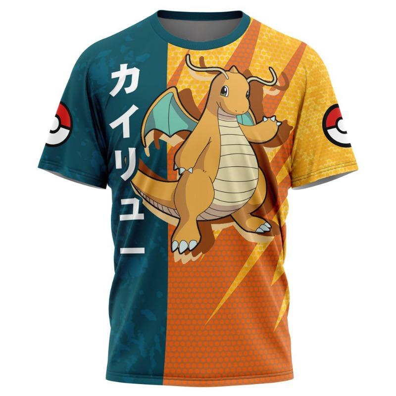 Pok É Mon Multi Character Printed Pattern Adult and Children's Casual Large Loose Breathable Sports Short Sleeve T-shirt Kids