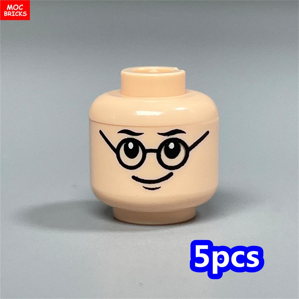 MOC Bricks Hollow Flesh Face Expression Head For 4cm Figure DIY Educational Building Blocks Toys For Children Gifts
