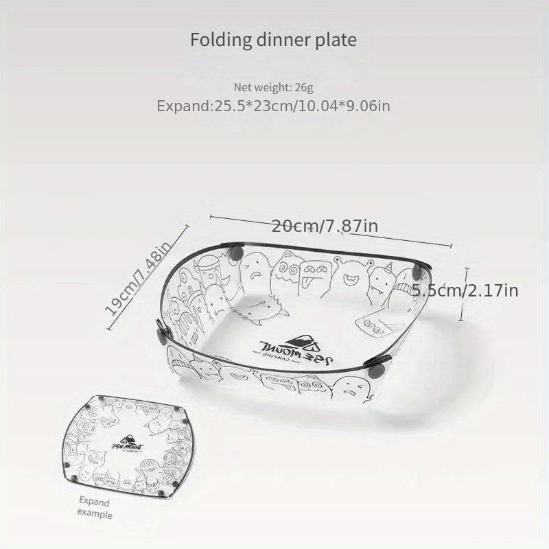 3pcs Collapsible Bowl Plate Set Geometric Food Safe PP Portable Dishware Camping Family Gatherings Travel Outdoor Dining