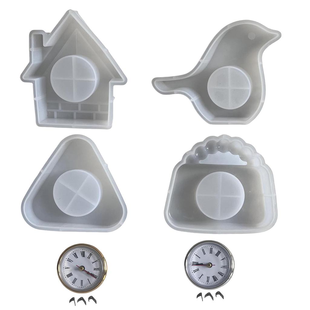 Flexible Silicone Mold Miniature Clock Shaped Decoration Making Mould Temperature Resistant Gypsum Mould for Ornament