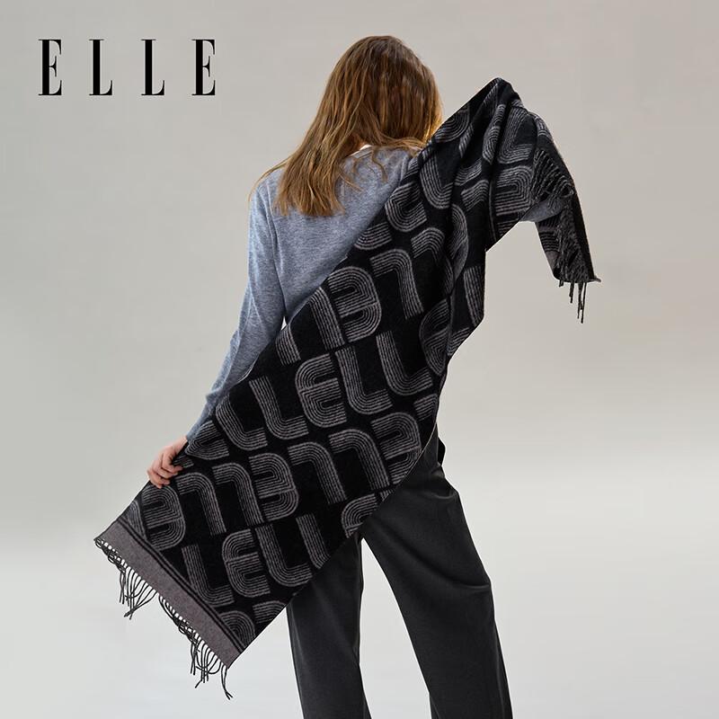 ELLE Women's 100% Pure Wool Double-Sided Scarf