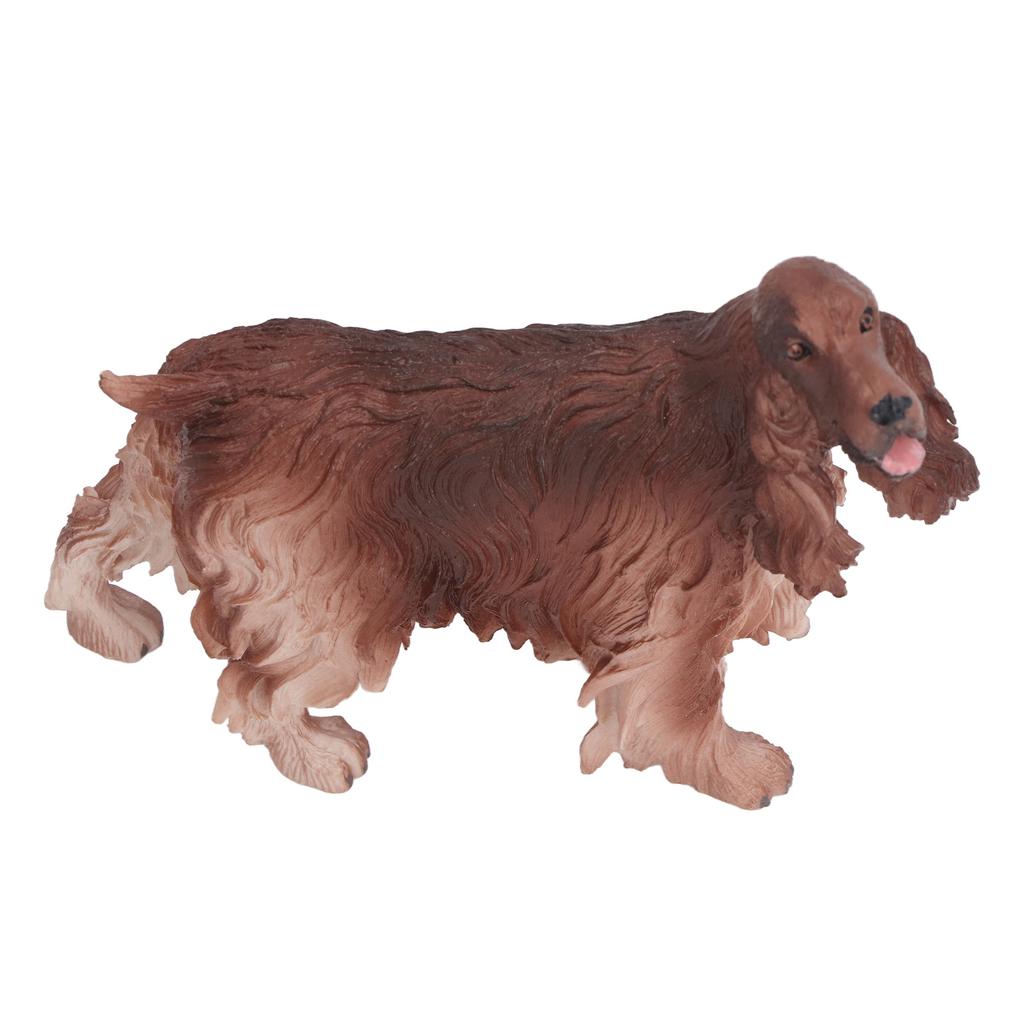 Cocker Spaniel Figurine Simulation Realistic Brown Dog Animal Decoration Figurine for Children