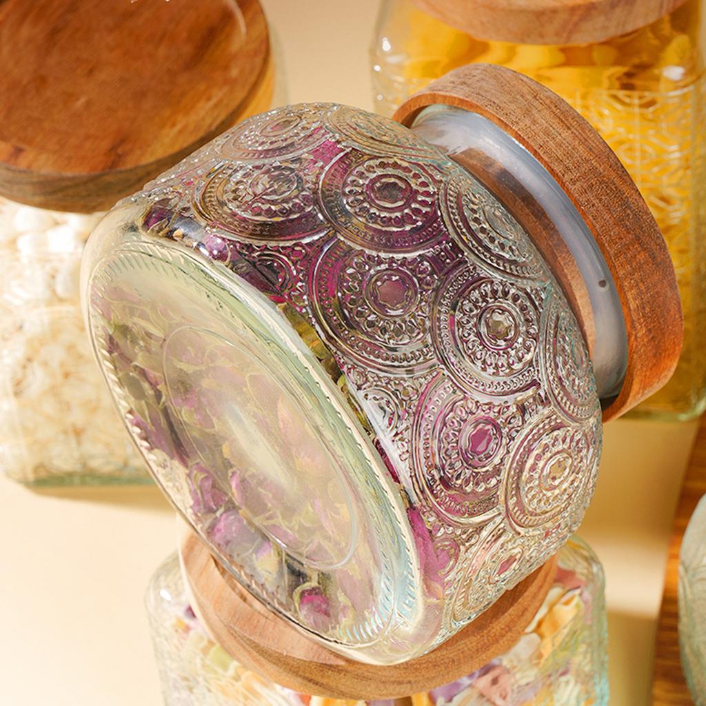 Practical Glass Storage Jar Durable Container with Clear Designs Perfect for Home Bakers and Organizing Enthusiasts
