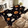 Halloween cartoon tablecloth, black background, with pumpkin lanterns.yzb