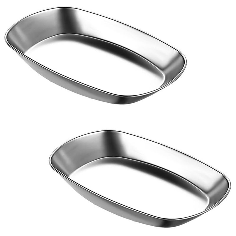 

AEE4-10 Inches Stainless Steel Plates, Metal 304 Dinner Dishes Feeding Serving Camping Plates,Serving Platter For Salad серебряный