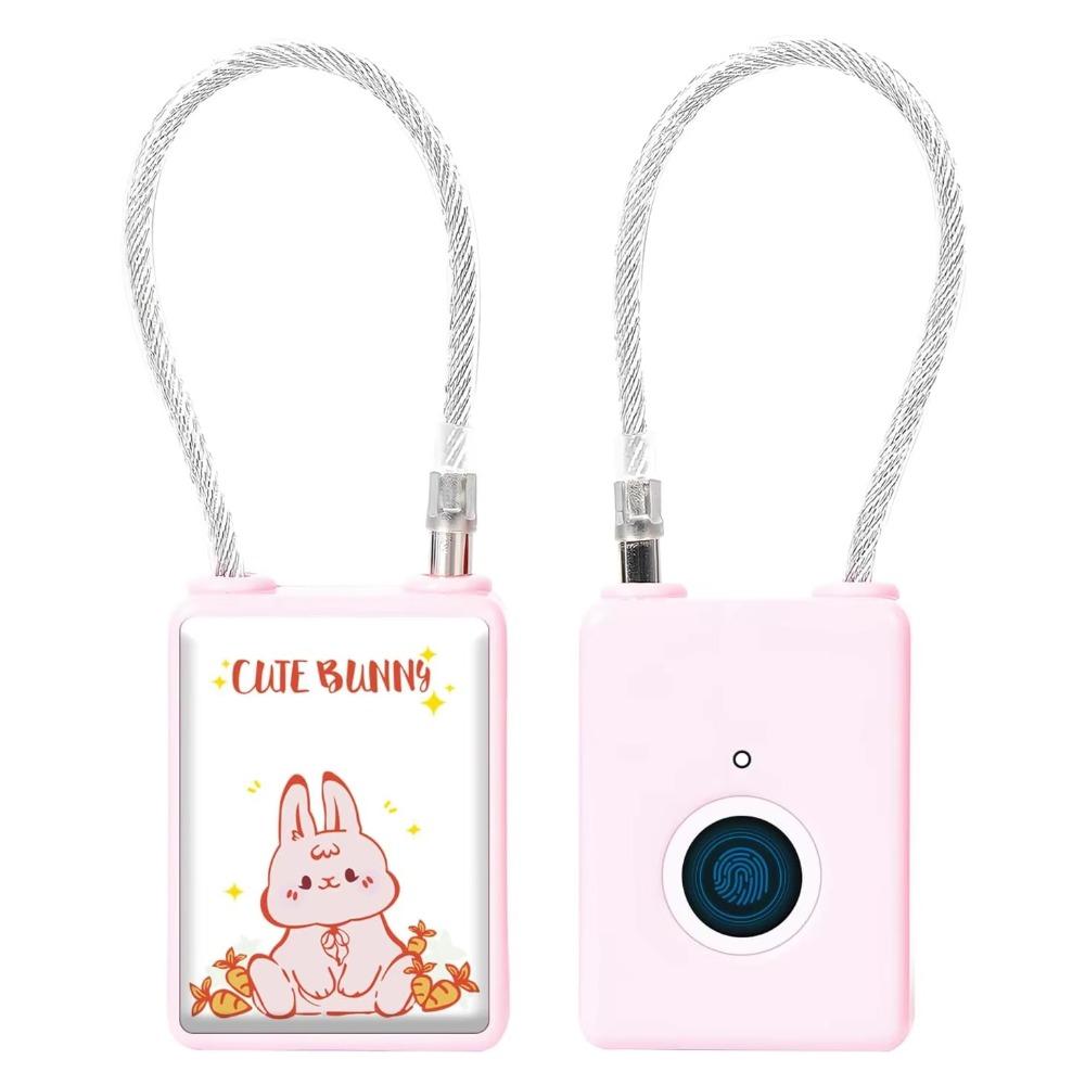 

Водонепроницаемый навесной замок с отпечатком пальца, гибкий стальной трос, перезаряжаемый навесной замок, безопасность шкафчика розовый