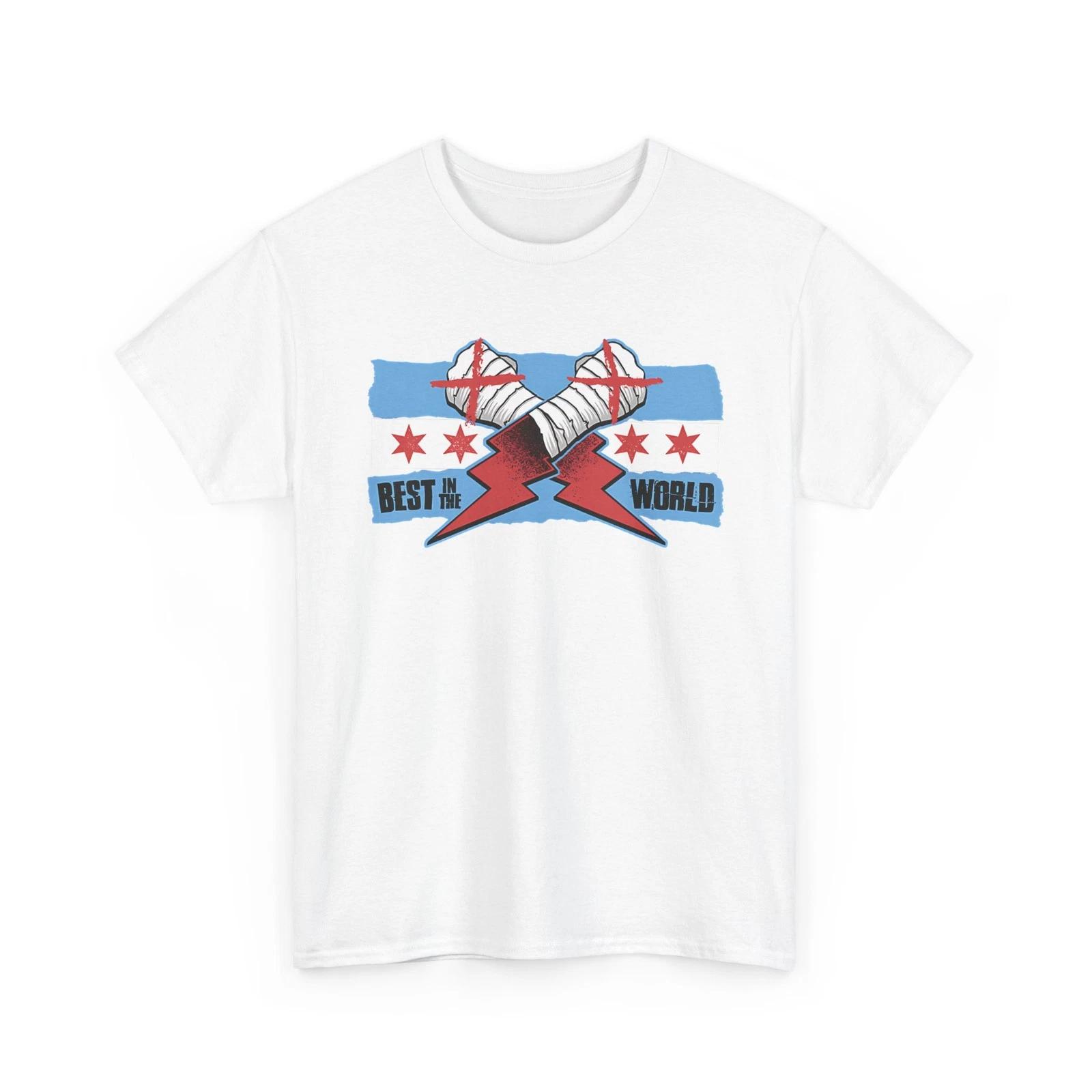CM Punk Tshirt Best In The World Chicago Made 100% Cotton T-shirt Mens Tees Top Tee Shirt for Man Woman XL
