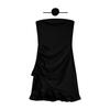 One-word shoulder tube top dress women's summer temperament flower pure desire waist ruffle edge skirt sexy hip wrap short skirt