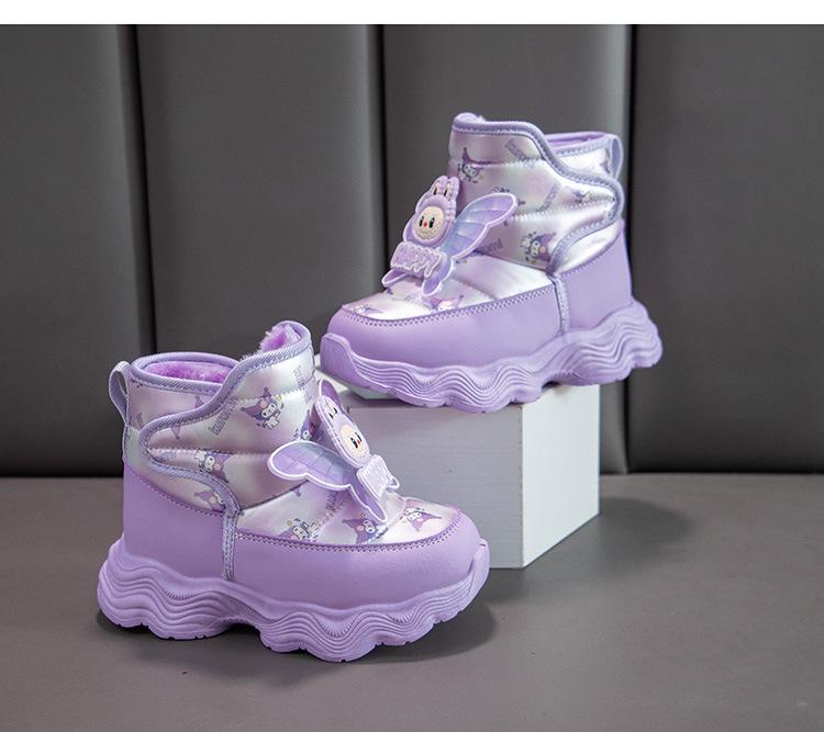 Mädchen Winterstiefel 2025: Wasserdichte, rutschfeste Schneestiefel mit Plus-Samt für Wärme, Lederoberfläche, mittlere und große Größen.