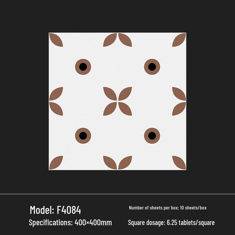 400x400 Zelená francouzská retro dlaždice s malým květinovým vzorem pro kuchyň, koupelnu, balkon a podlahu