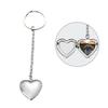 2Pcs DIY Photo Hold Keyring Bag Hanging Stainless Steel Keychain Heart Album Keychain  Key Decor