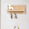 Schlüsselhalter Wandmontage, Holzregal Organizer, Ornament, Wandhaken mit Ablage Eingangsbereich Hängend