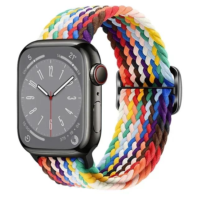 Nylon Strap for Apple Watch Ultra 2 Band 49mm 40mm 44mm 41mm 38 45mm Elastic Braided Loop Bracelet IWatch Series 9 8 7 6 SE 5 4