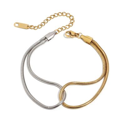 Youthway Versatile Gold Stainless Steel Gold& Color Chain Bracelet For Unisex Waterproof Anti Allergic Jewelry Gift