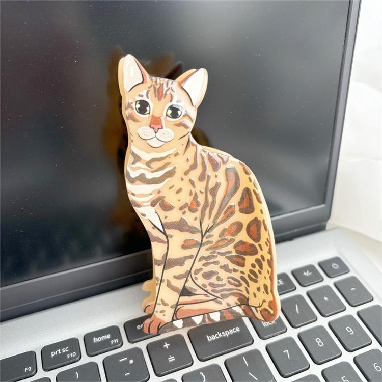 Wow Sheila Fashionable Hot-selling Cat-shaped Acetate Hair Claws Cute Stitching High-quality Animal Claw Clip Customization