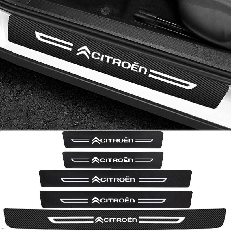 Carbon Fiber Car Door Sill Protector Sticker for Citroen DS SPIRIT DS4 DS7 C1 C2 C3 C4 C5 Berlingo Jumpy Picasso Anti-Scratch