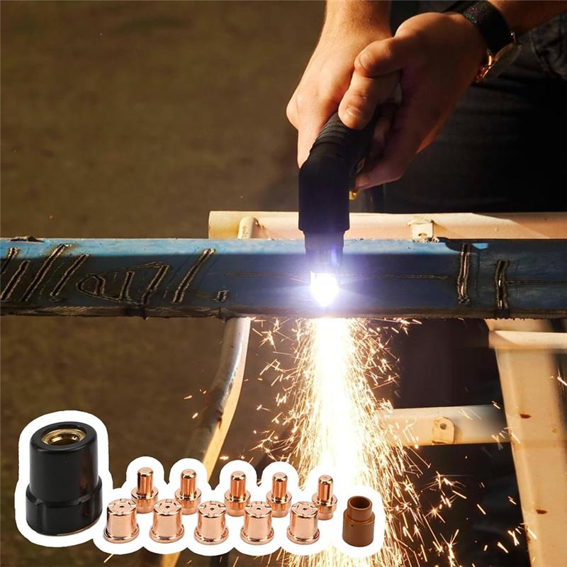 A96I-12Pcs Plasma Electrode Cutter Tips Kit Cutting Consumable Compatible For Versa-Cut 40 Cutter Torch
